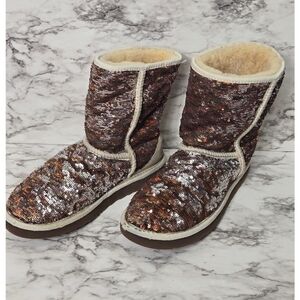 UGG Sequin Sparkle Boots - Brown and Cream